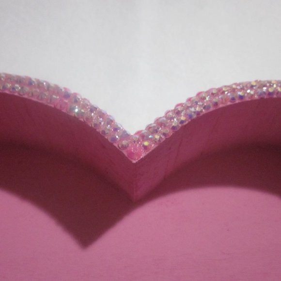Pink Heart Shape Blinged Tray / Home Decor / Room Decor - Picture 6 of 6